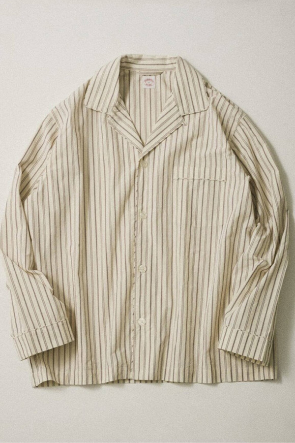JOURNAL STANDARD relume Reworks a '90s Brooks Brothers Pajama Shirt With Self-Fabric Stripe Piping