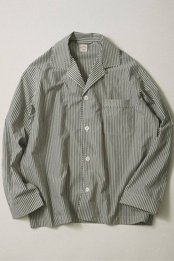 JOURNAL STANDARD relume Reworks a '90s Brooks Brothers Pajama Shirt With Self-Fabric Stripe Piping