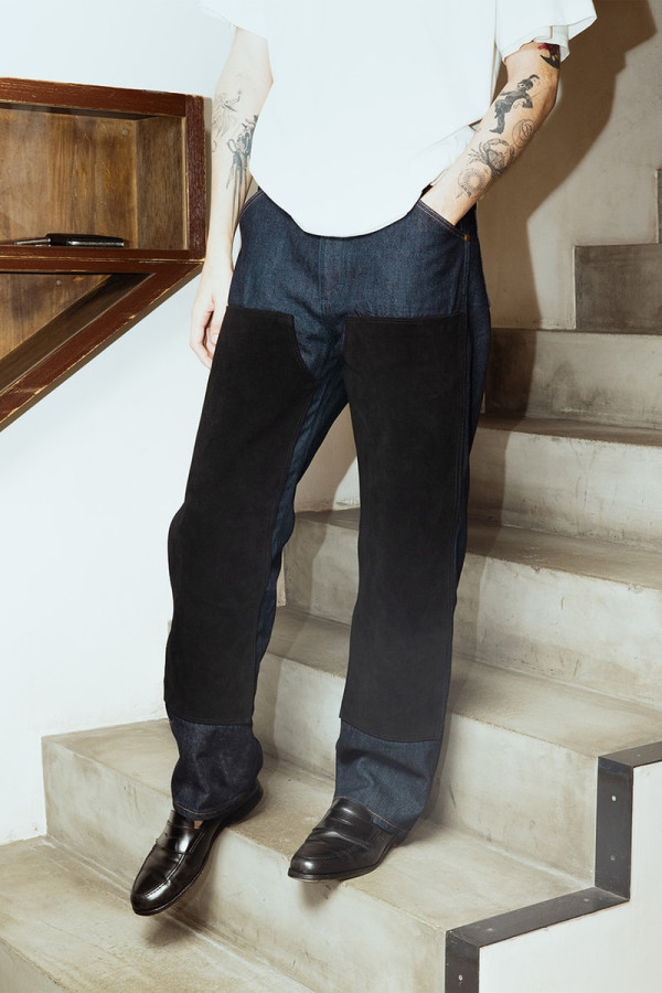 WILD LIFE TAILOR and Wrangler Rework a Workwear Staple Into a Suede Double-Knee Jean
