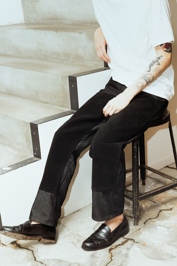 WILD LIFE TAILOR and Wrangler Rework a Workwear Staple Into a Suede Double-Knee Jean
