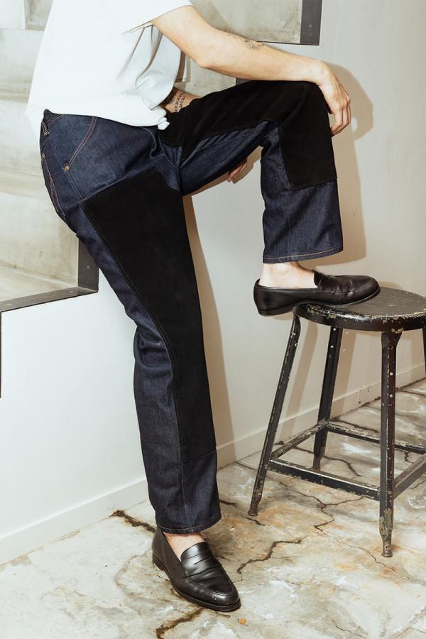 WILD LIFE TAILOR and Wrangler Rework a Workwear Staple Into a Suede Double-Knee Jean