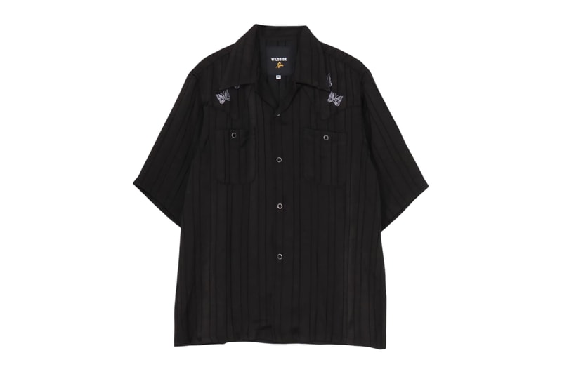 WILDSIDE Yohji Yamamoto x NEEDLES Stitch a Rose and a Butterfly Into a Satin Cowboy One-Up Shirt
