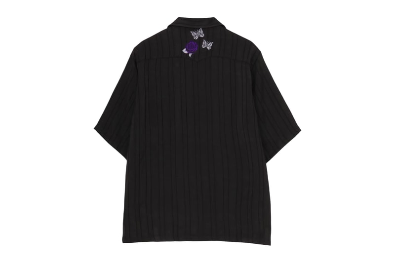 WILDSIDE Yohji Yamamoto x NEEDLES Stitch a Rose and a Butterfly Into a Satin Cowboy One-Up Shirt