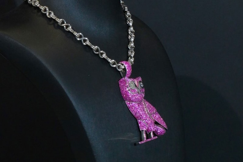 Drake Gifts Custom Pink Iced-Out OVO Owl Pendants by Alex Moss to Sexyy Red and Stunna Sandy